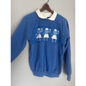 Grande Ronde Knits Vintage Blue Pullover Sweatshirt 3 Golfing grandmacore L